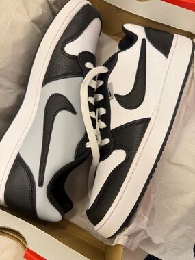 Nike Ebernon Low Prem Men's White/Black-Wolf Grey AQ1774-102 Leather Sneaker